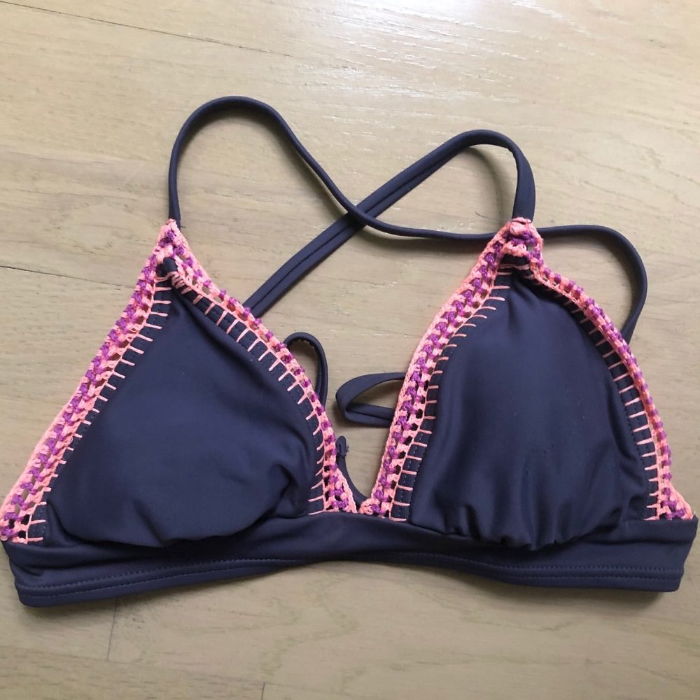 Xhilaration Orange Purple & Pink Bikini Top